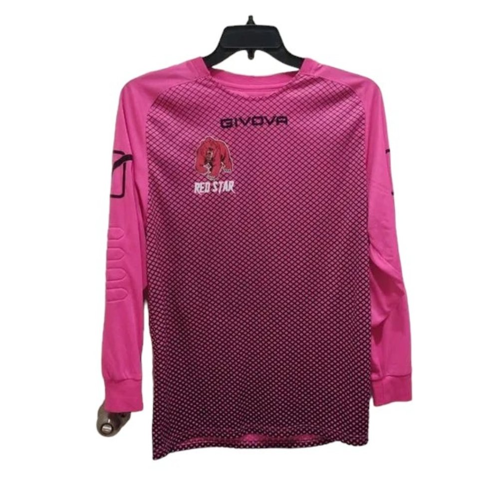Givova Jersey  Men's Size M Pink Goalkeeper Uniforms Outfits Logo Long Sleeve
